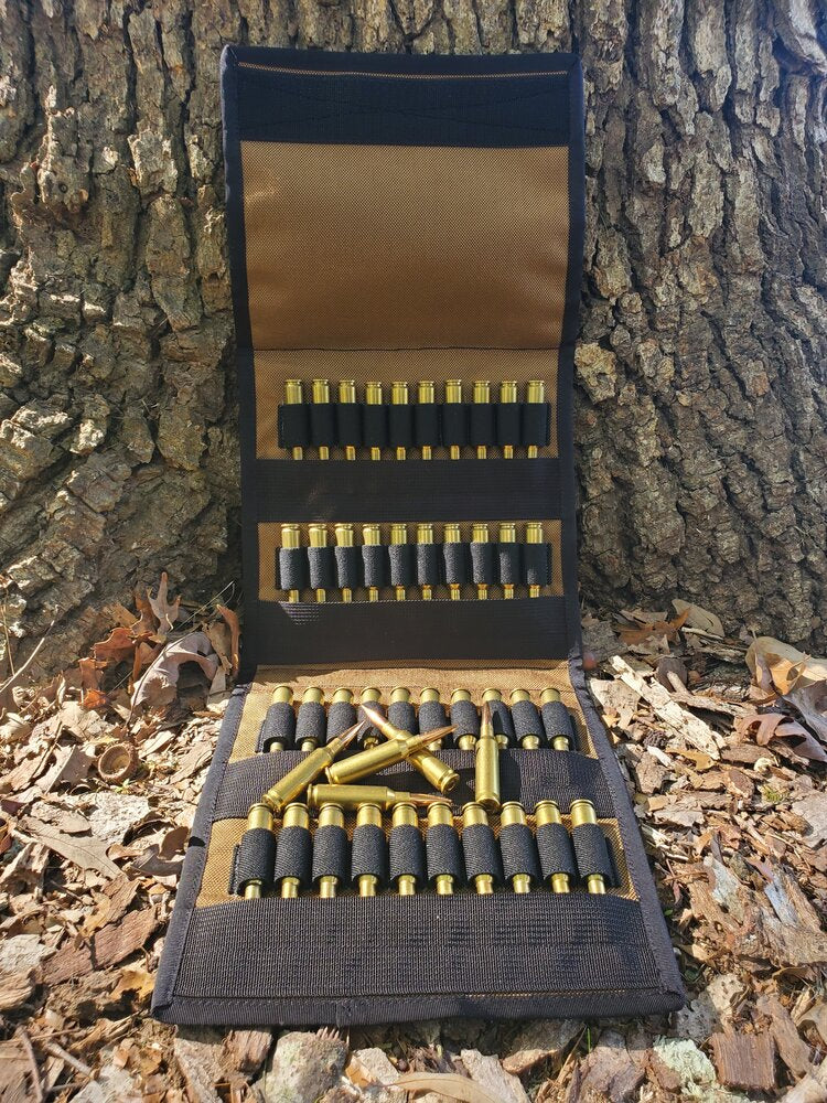 Coyote ammo book open outside. WCD 40 Round Ammo Carrier Jr.  - Walsh Custom Defense- Sharps Mountain - Pigg River Precision - sharpsmountain.com