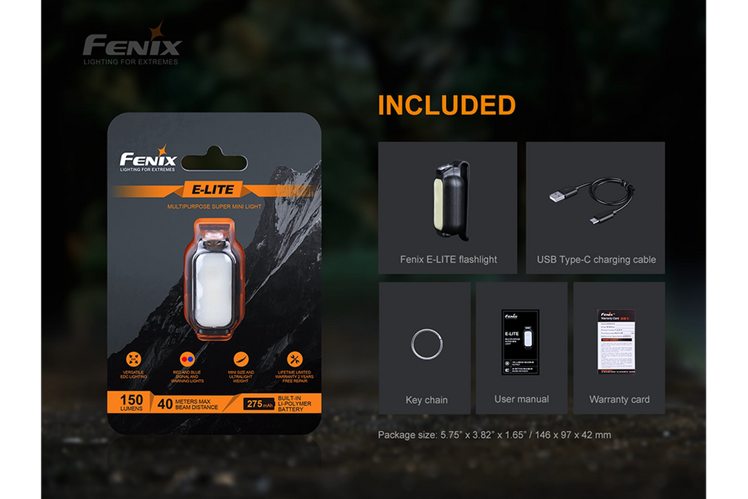 Fenix E-Lite Multipurpose Mini EDC flashlight - 150 Lumens
