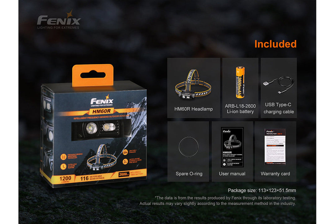 Products FENIX HM60R RECHARGEABLE OUTDOOR HEADLAMP - 1200 Lumens