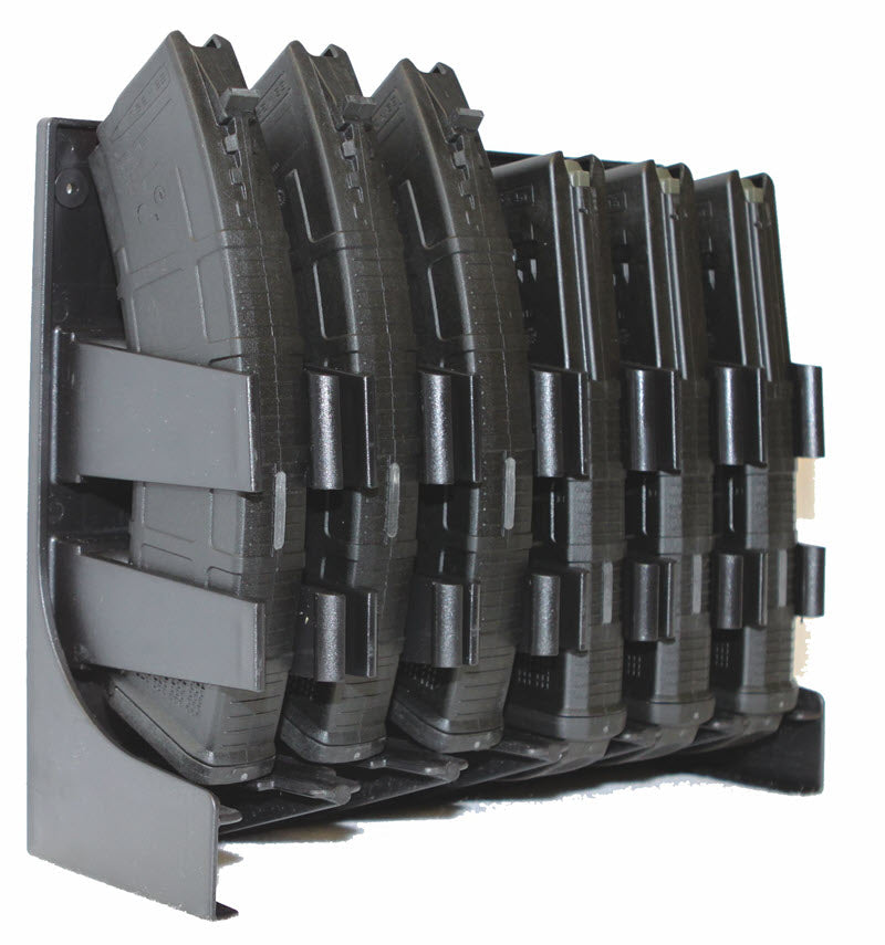 Magene rack loaded with 3 ak47 and 3 ar-10 mags - AK47/AR-10 Mag Holder - Magazine Safe Rack - Sharps Mountain Outdoor Gear